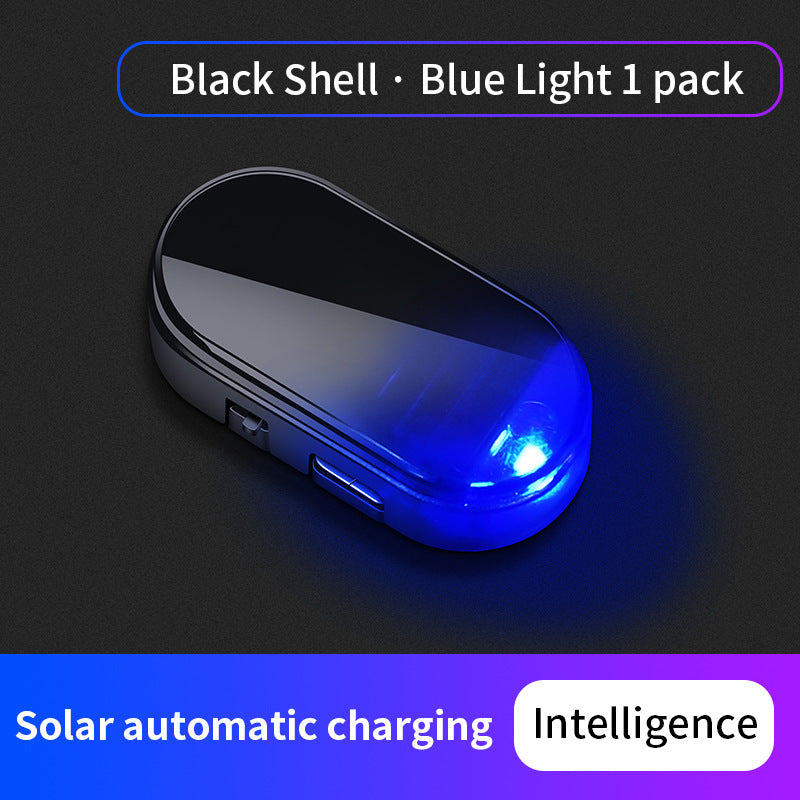 Solar Powered Fake Car Alarm Light – Auto Sensor Simulated LED Security Flashing Lamp