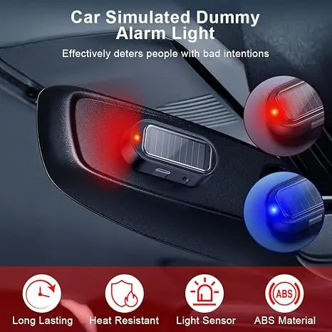 Solar Powered Fake Car Alarm Light – Auto Sensor Simulated LED Security Flashing Lamp