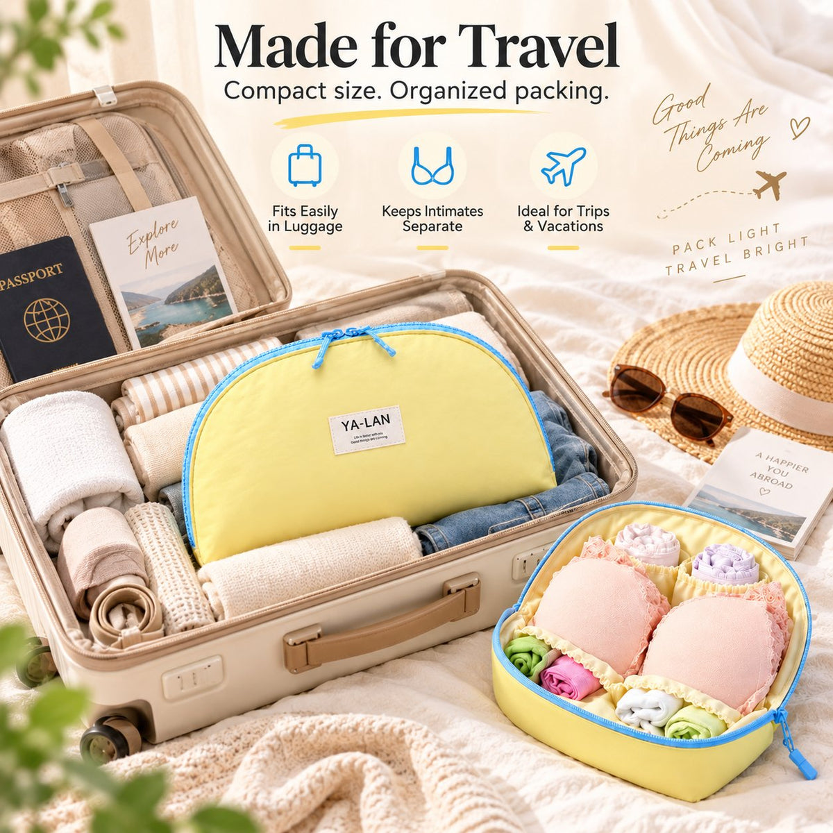 🔥Last Day 50% OFF🔥 3-in-1 Travel Underwear Storage Bag | Bra Panties Socks Organizer Pouch