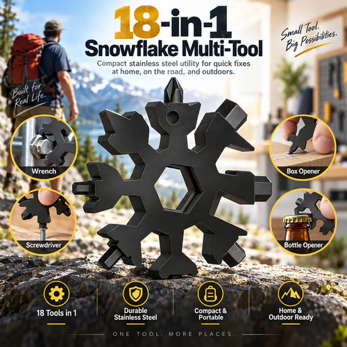 🎁Last Day 49% OFF -❄️18-in-1 Snowflake-shaped Multi-Function Screwdriver and Wrench