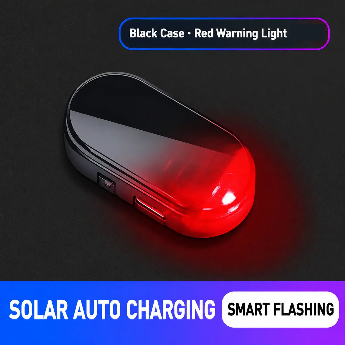 Solar Powered Fake Car Alarm Light – Auto Sensor Simulated LED Security Flashing Lamp