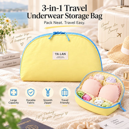 🔥Last Day 50% OFF🔥 3-in-1 Travel Underwear Storage Bag | Bra Panties Socks Organizer Pouch
