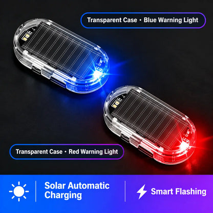 Solar Powered Fake Car Alarm Light – Auto Sensor Simulated LED Security Flashing Lamp