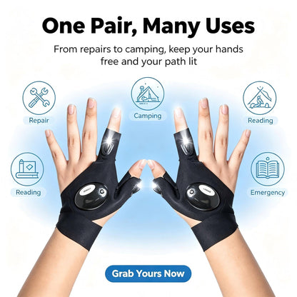 🧤 Wearable Finger Torches – Illuminated Gloves for Angling, Camping, DIY & Night Adventures