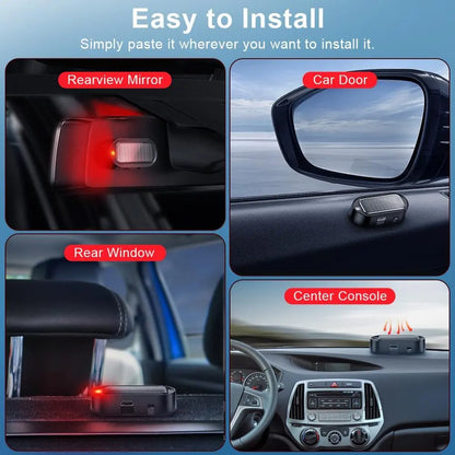 Solar Powered Fake Car Alarm Light – Auto Sensor Simulated LED Security Flashing Lamp