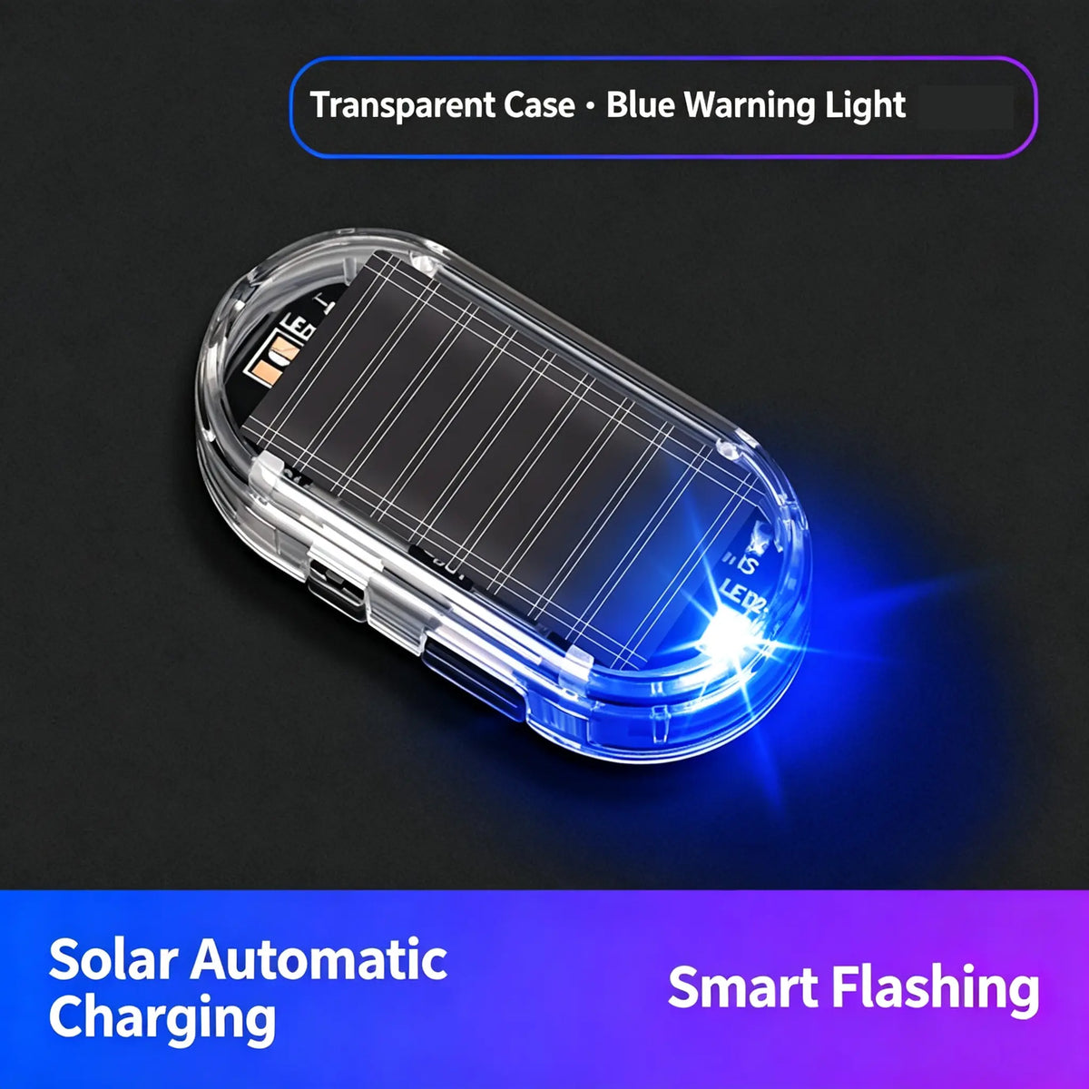 Solar Powered Fake Car Alarm Light – Auto Sensor Simulated LED Security Flashing Lamp