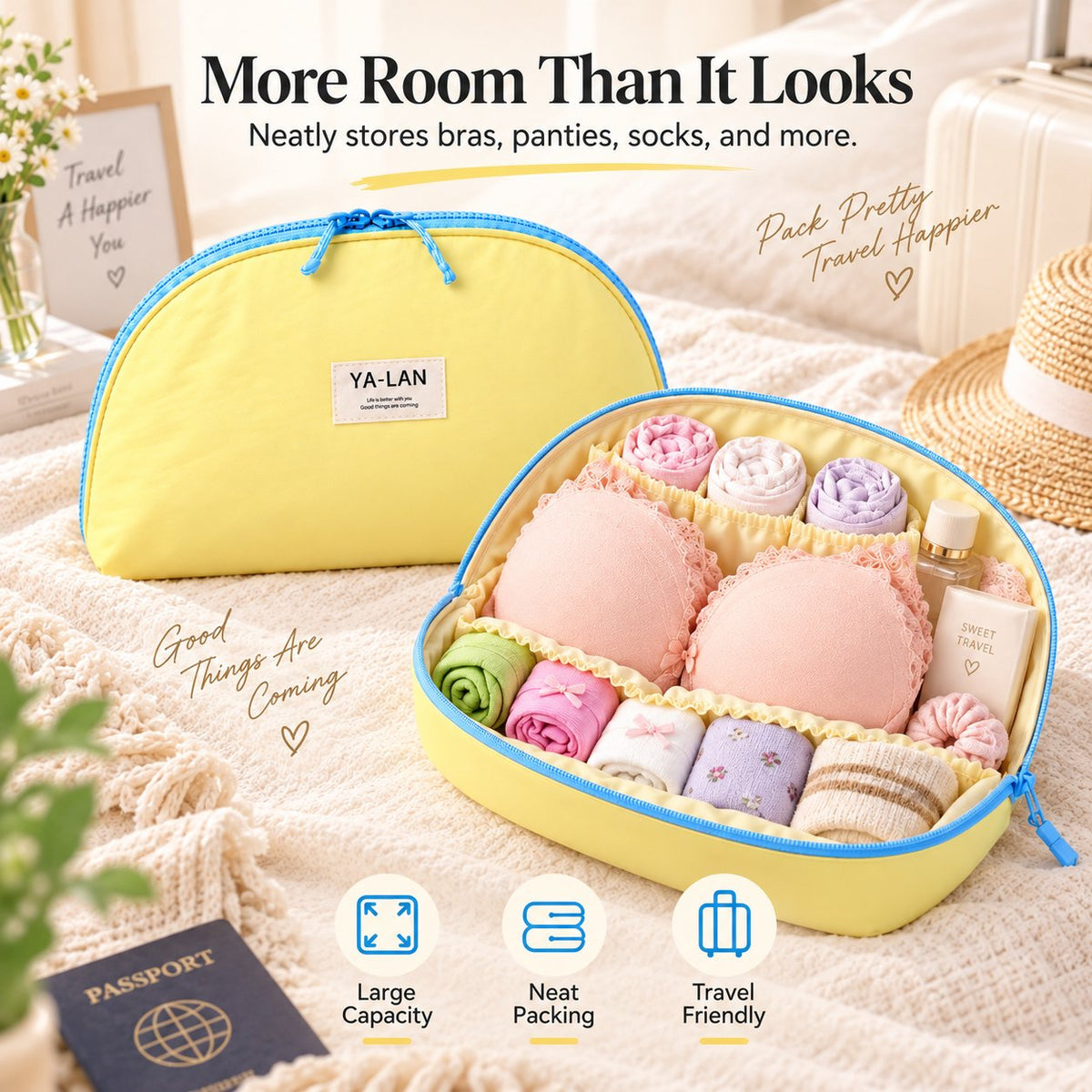 🔥Last Day 50% OFF🔥 3-in-1 Travel Underwear Storage Bag | Bra Panties Socks Organizer Pouch